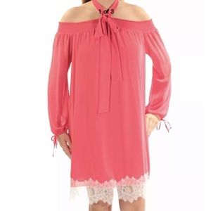 Michael Kors Off The Shoulder Lace Hem Dress